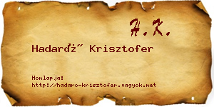 Hadaró Krisztofer névjegykártya