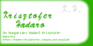 krisztofer hadaro business card